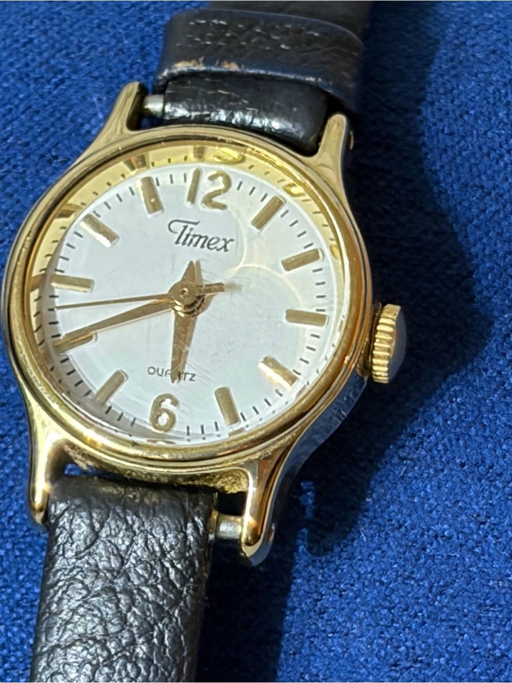 Vintage 80s 90s Timex Women’s Quartz Gold Tone Watch Speidel Strap New Battery